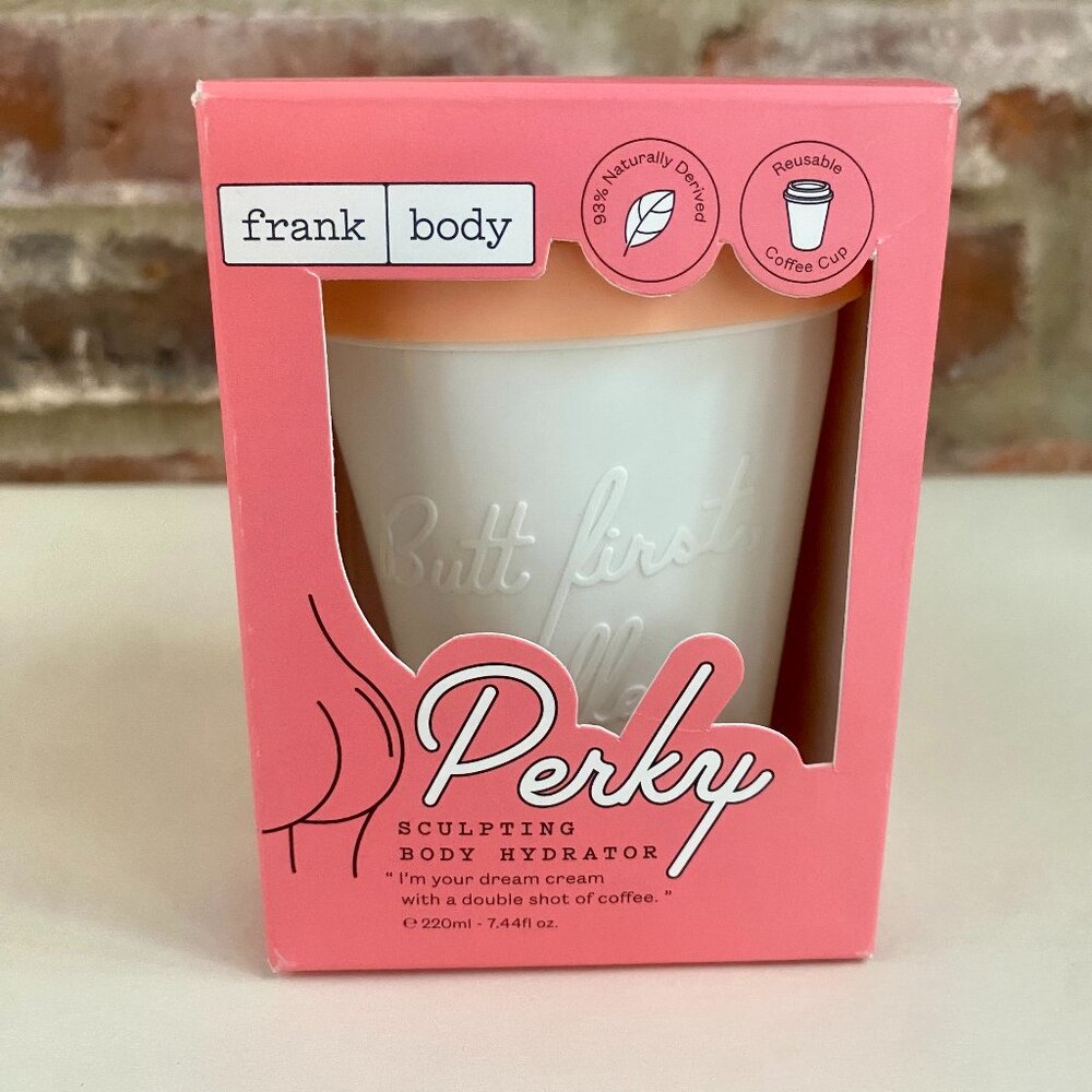 Frank Body Perky Sculpting Body Hydrator in Reusable Coffee Cup! Full Size 220mL